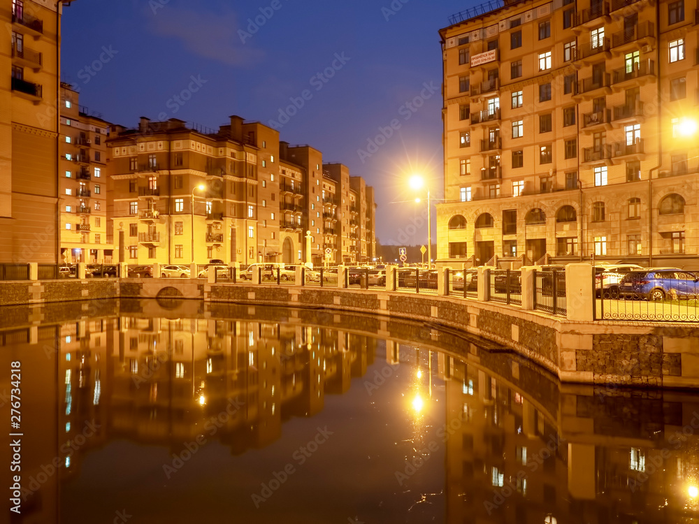Night landscape of urban architecture of the city