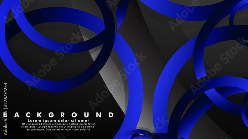 Abstract metal vector background with shiny fancy blue black circles