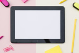 Tablet with cute stationery