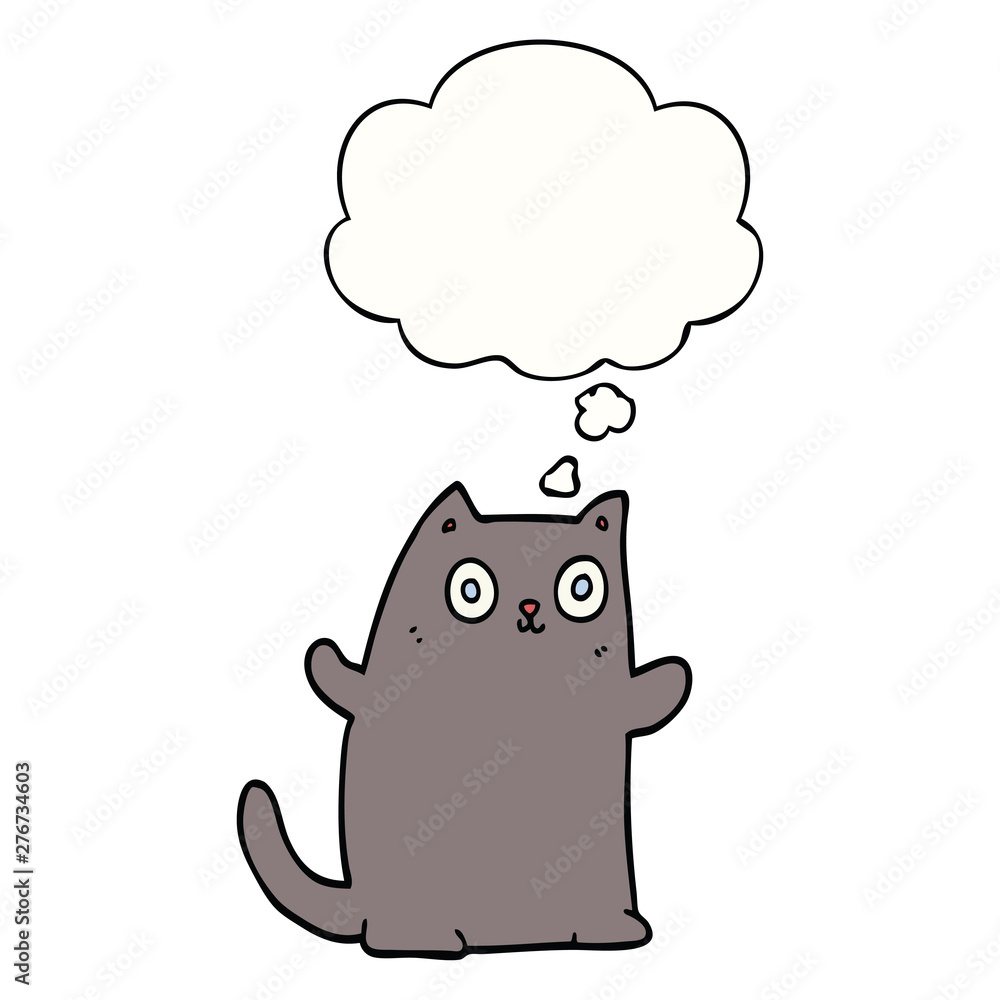 cartoon cat and thought bubble cartoon cat and thought bubble