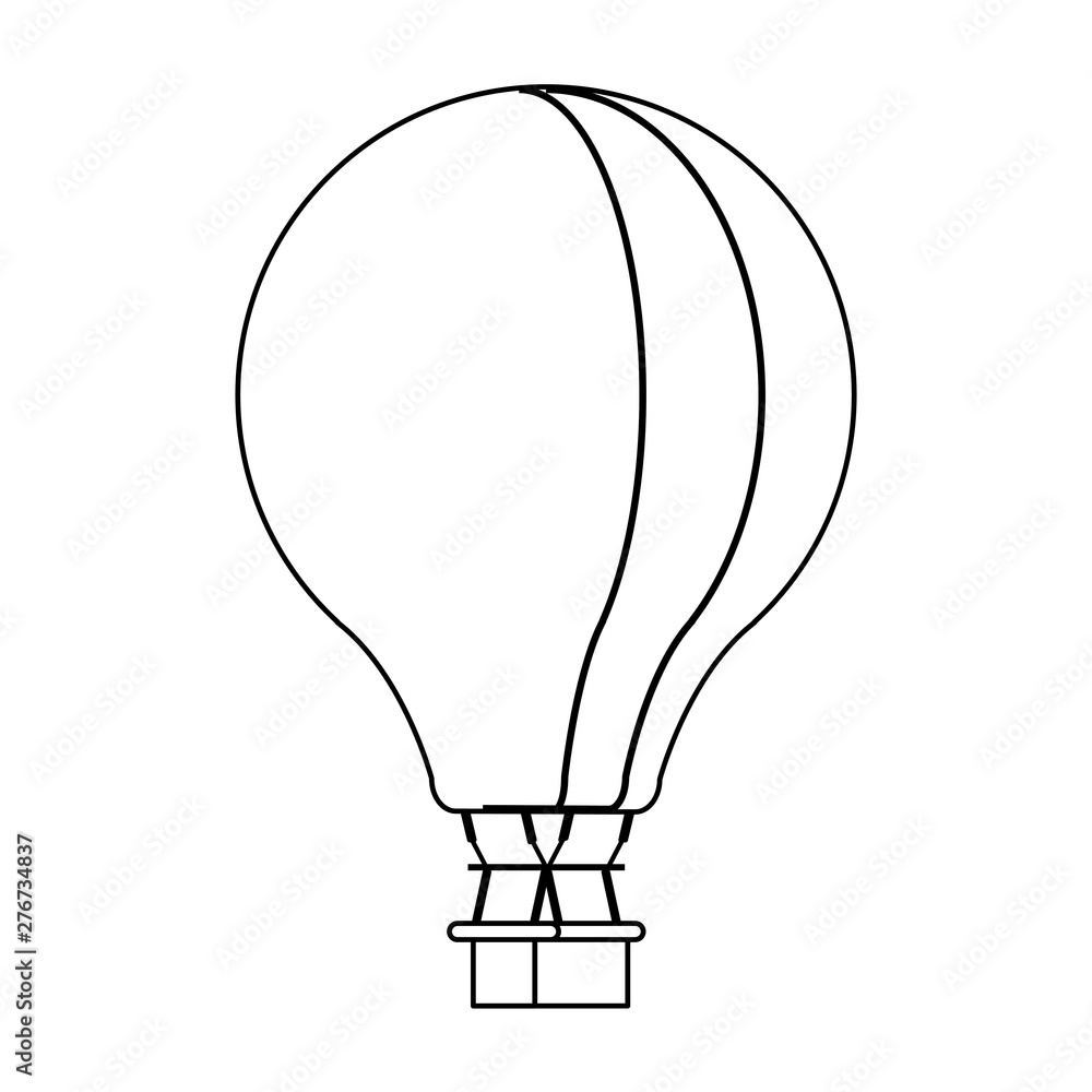 Hot air balloon isolated symbol in black and white Hot air balloon isolated symbol in black and white