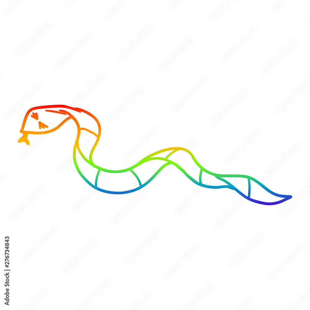 rainbow gradient line drawing cartoon snake rainbow gradient line drawing cartoon snake