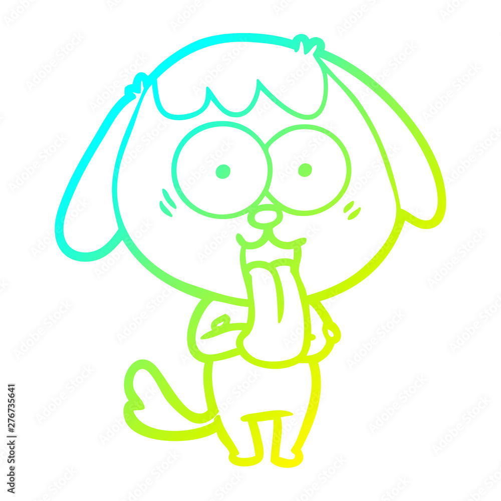 cold gradient line drawing cute cartoon dog cold gradient line drawing cute cartoon dog