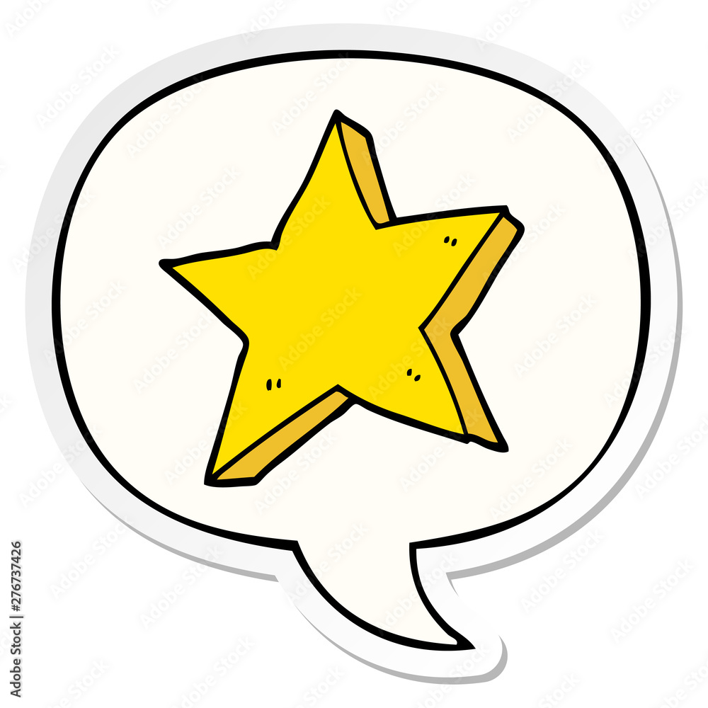 cartoon star and speech bubble sticker cartoon star and speech bubble sticker