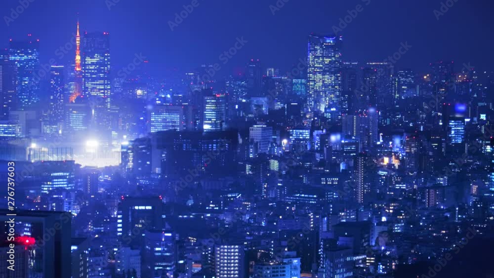 夜の東京のビル群 夜の東京のビル群