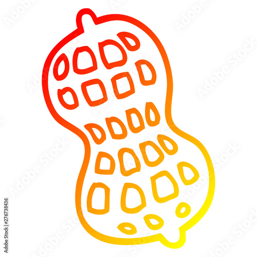 warm gradient line drawing cartoon peanut