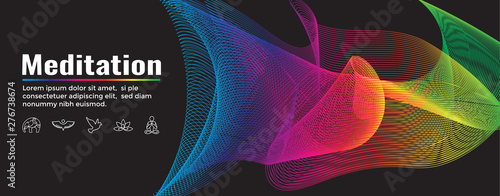 Meditation Icon Set and Web Header Banner