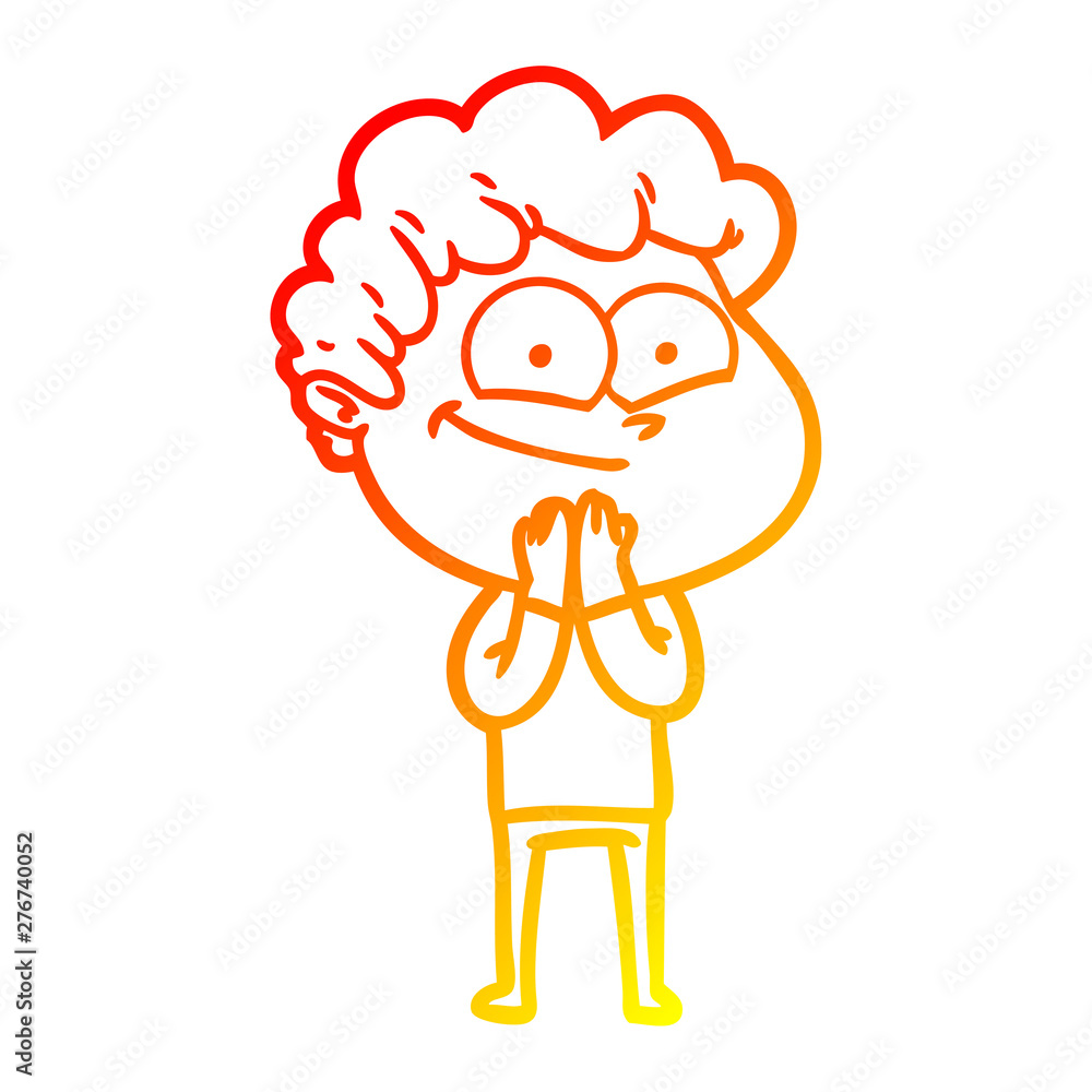 warm gradient line drawing cartoon happy man warm gradient line drawing cartoon happy man