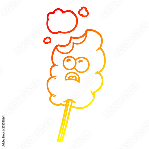 warm gradient line drawing cotton candy cartoon