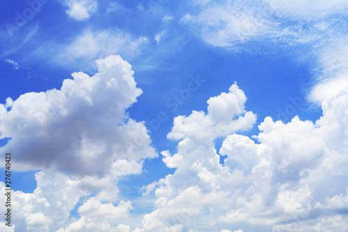 Blue sky with white clouds.