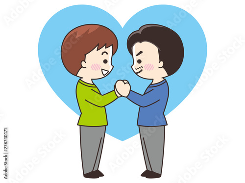 手を取り見つめ合うLGBTのカップル