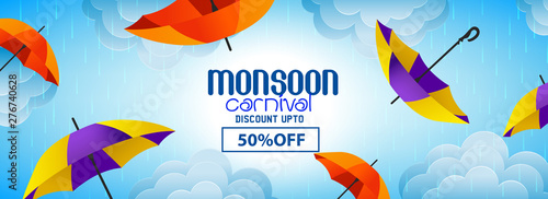 vector illustration,poster for Monsoon season, sale banner,sale 