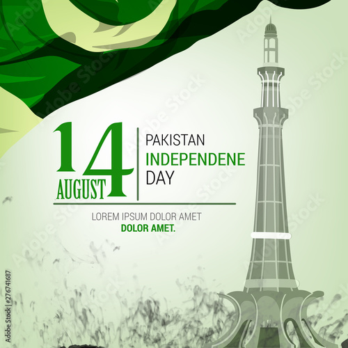 Celebrating Pakistan Independence Day illustration