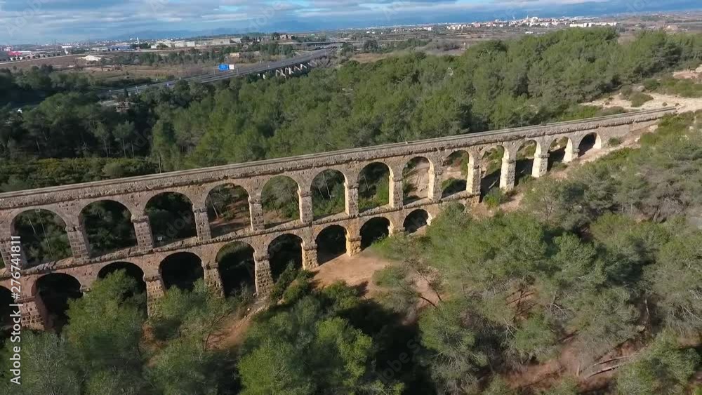 Aerial view of view of the ancient Roman aqueduct. Tarragona, Spain Aerial view of view of the ancient Roman aqueduct. Tarragona, Spain