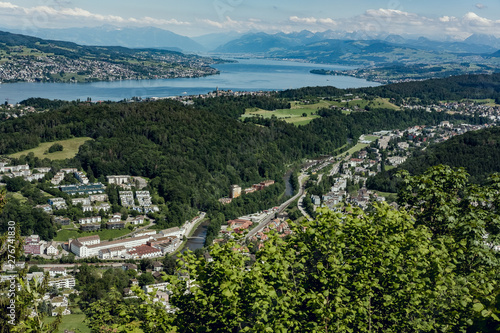 Z  rich  Switzerland  aerial view of the city