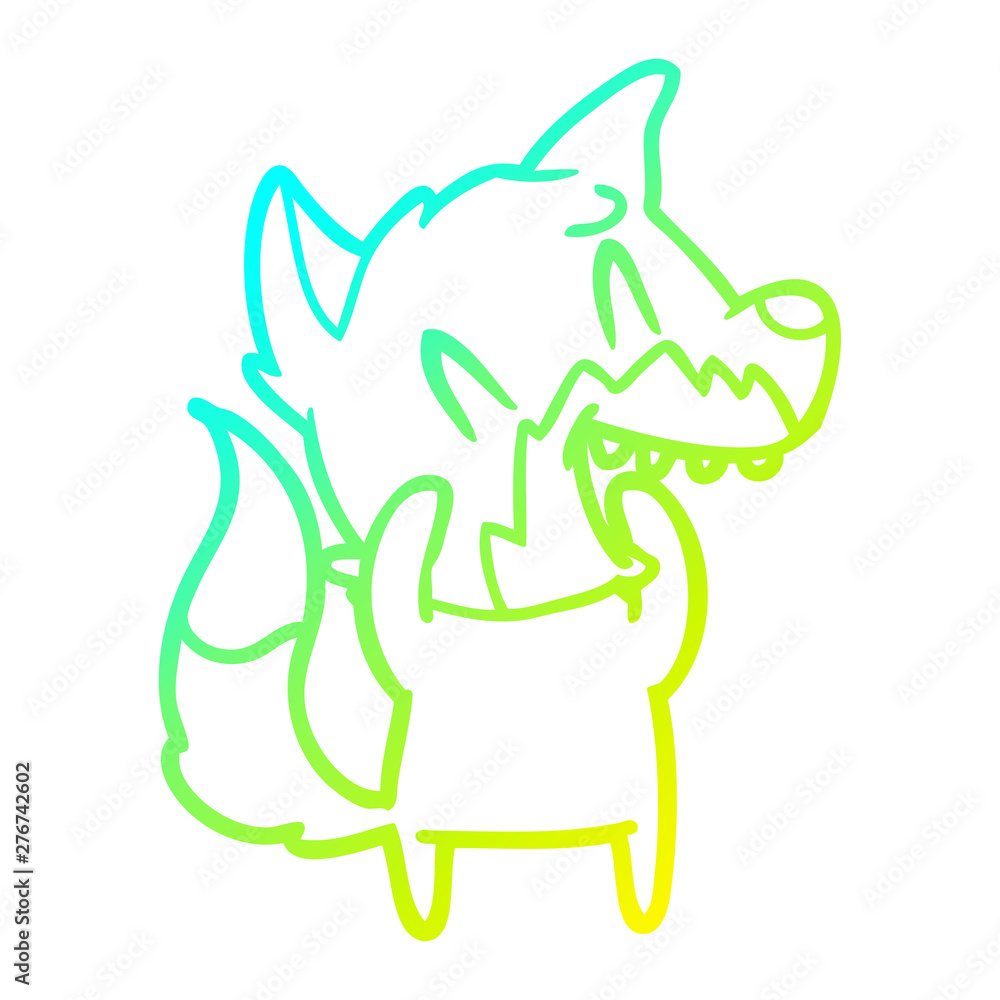 cold gradient line drawing laughing fox cartoon cold gradient line drawing laughing fox cartoon