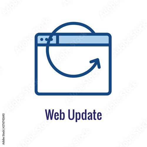 Website Update Icon - with arrows thin line - outline imagery