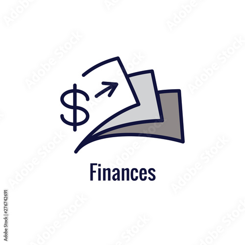Accountant or Accounting Icon Set w money, accounting & similar concept