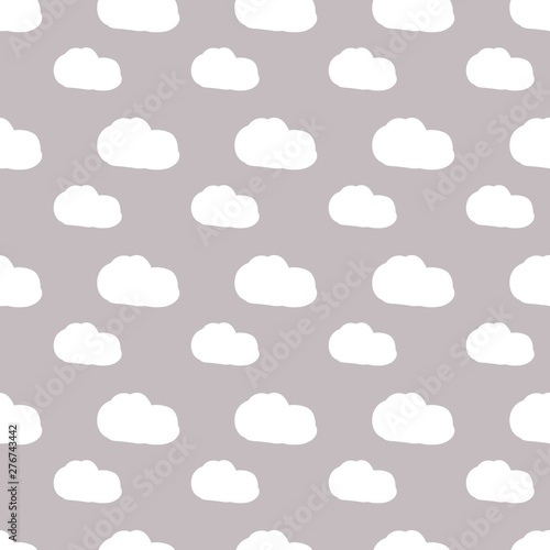Children's decor, seamless pattern with cute cartoons, simple vector drawing