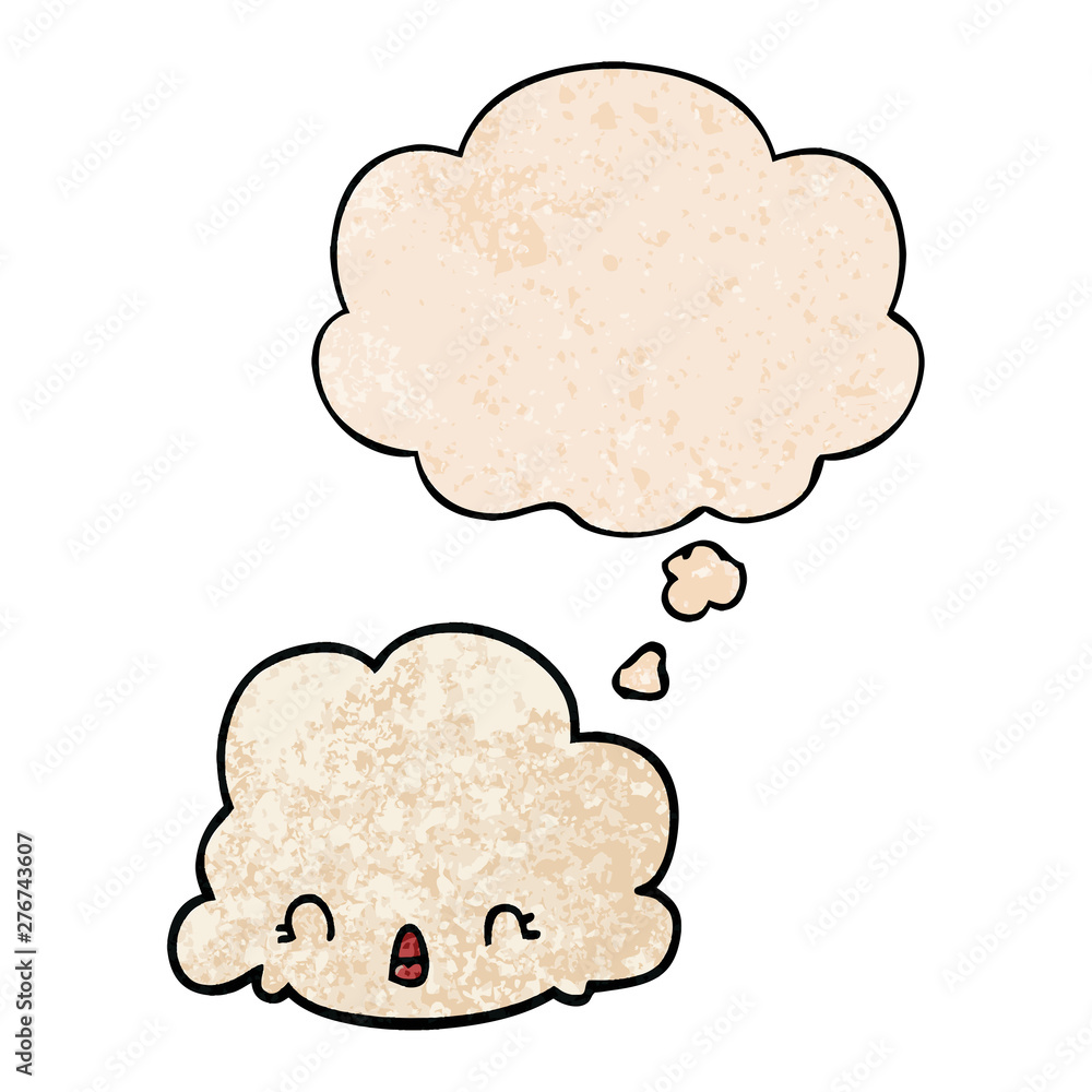 cartoon cloud and thought bubble in grunge texture pattern style cartoon cloud and thought bubble in grunge texture pattern style