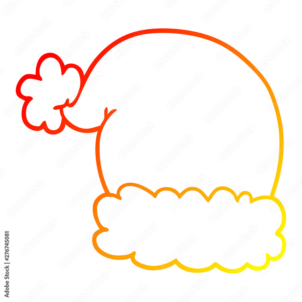warm gradient line drawing cartoon christmas hat warm gradient line drawing cartoon christmas hat