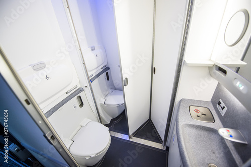 Modern airplane toilet