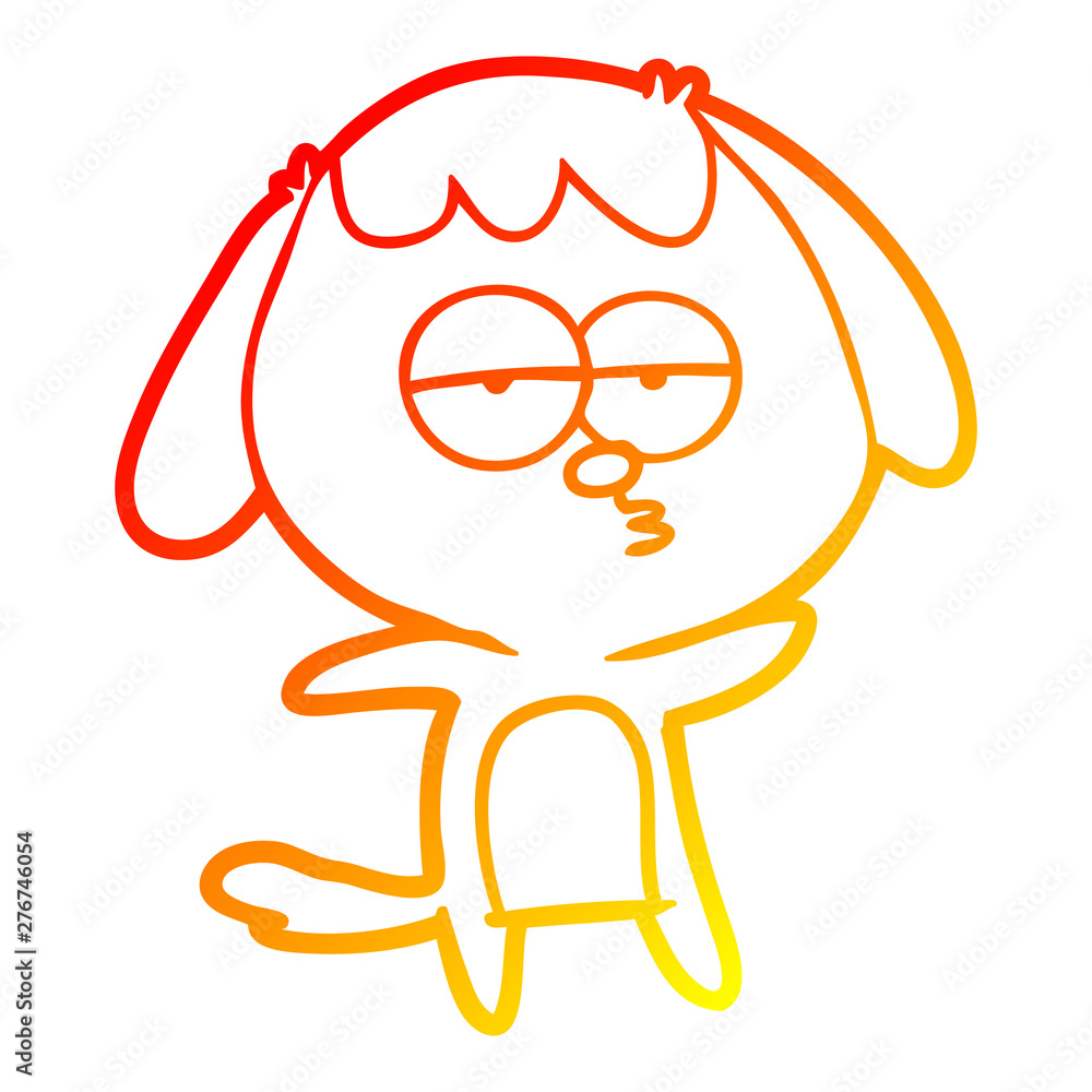 warm gradient line drawing cartoon bored dog warm gradient line drawing cartoon bored dog