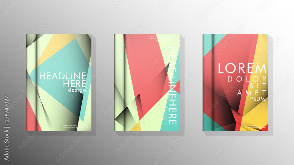 Gradient minimal geometric pattern. design of the triangle cover background. pastel colors