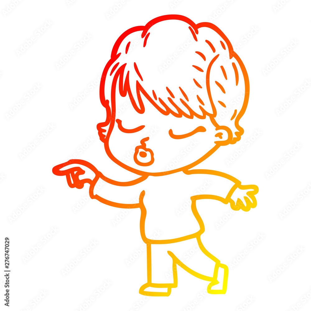 warm gradient line drawing cartoon woman with eyes shut warm gradient line drawing cartoon woman with eyes shut