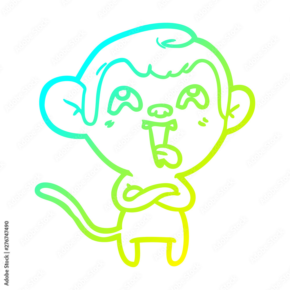 cold gradient line drawing crazy cartoon monkey cold gradient line drawing crazy cartoon monkey