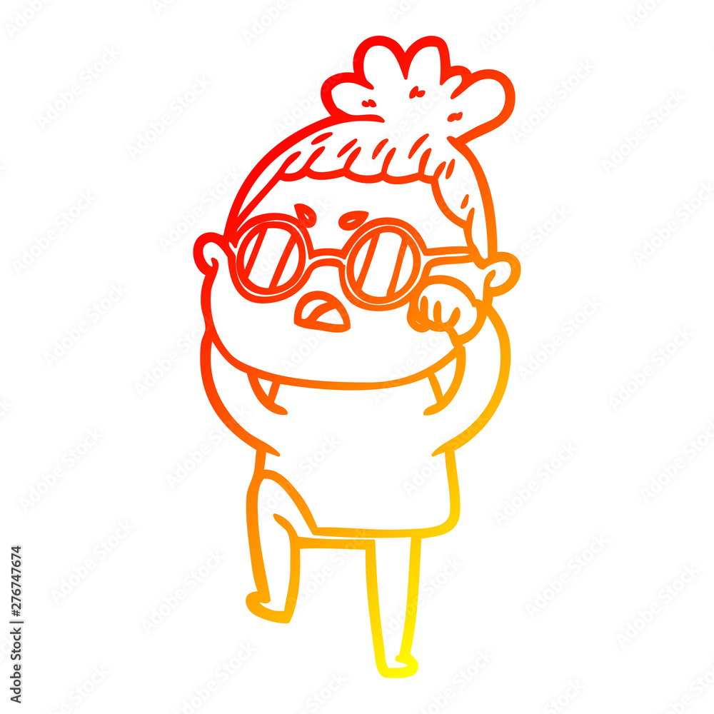 warm gradient line drawing cartoon annoyed woman warm gradient line drawing cartoon annoyed woman