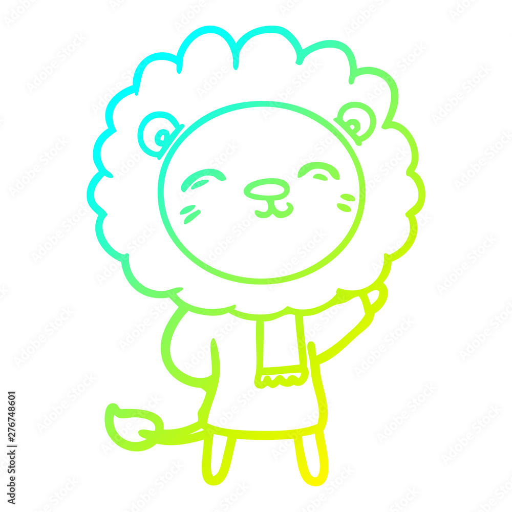 cold gradient line drawing cartoon lion cold gradient line drawing cartoon lion