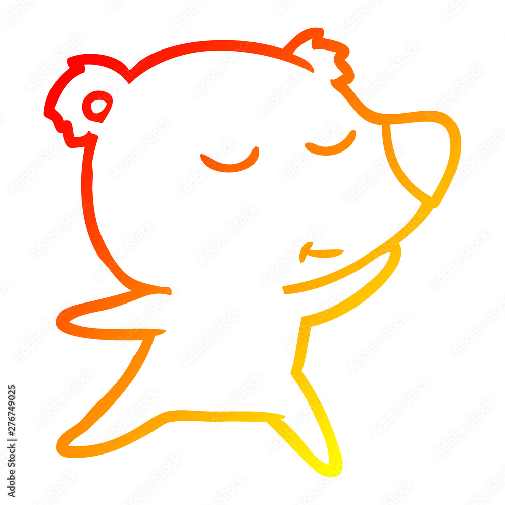 warm gradient line drawing happy cartoon polar bear dancing warm gradient line drawing happy cartoon polar bear dancing