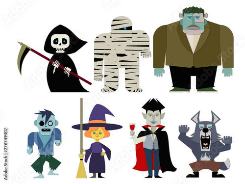 ハロウィンのイラストセット03