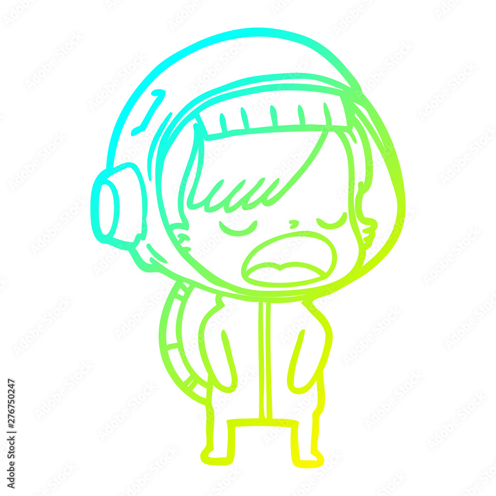 cold gradient line drawing cartoon astronaut woman explaining cold gradient line drawing cartoon astronaut woman explaining