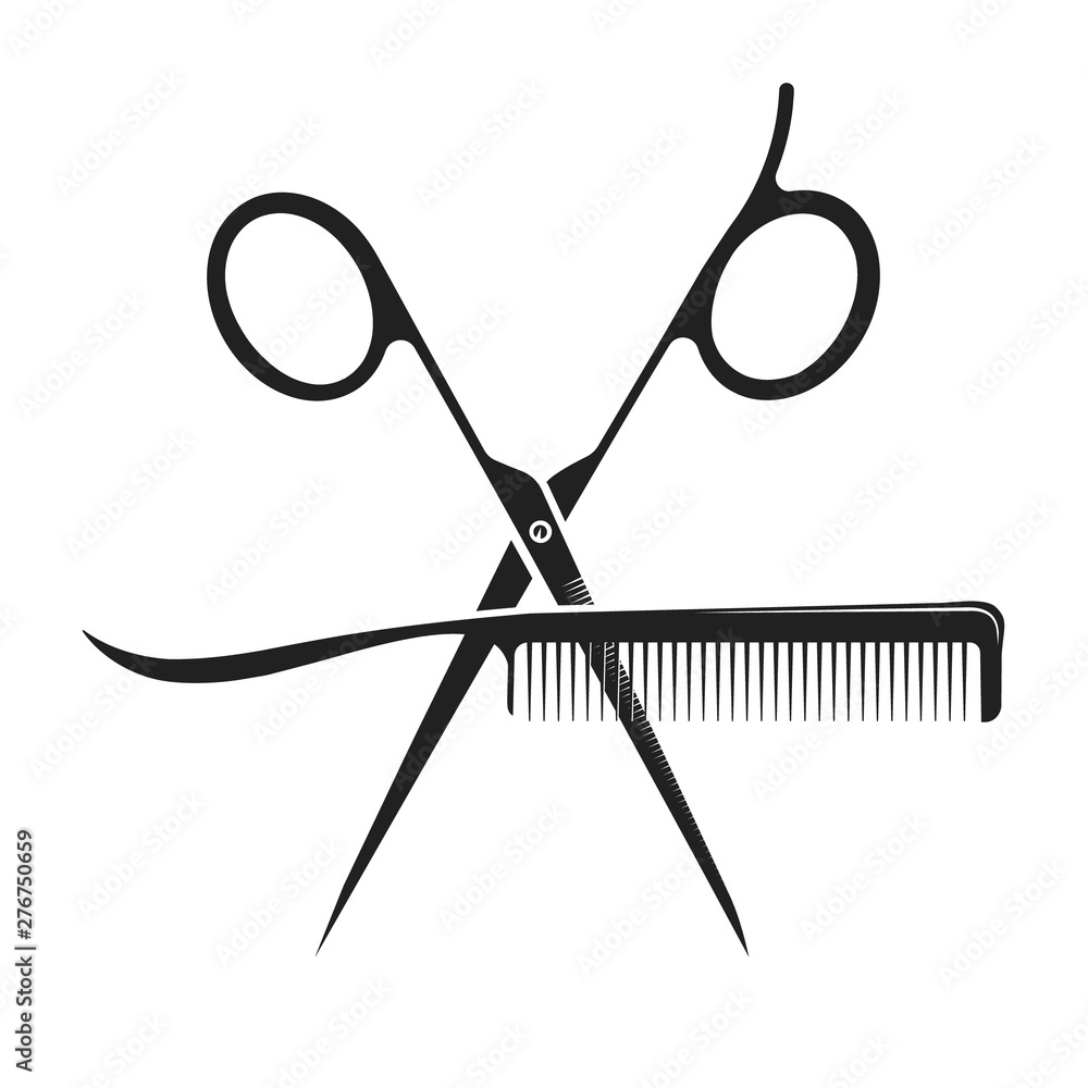 Scissors and comb design for hair cutting beauty salon Scissors and comb design for hair cutting beauty salon
