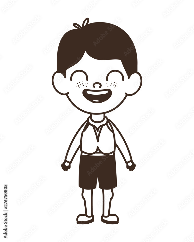 silhouette of student boy standing on white background silhouette of student boy standing on white background