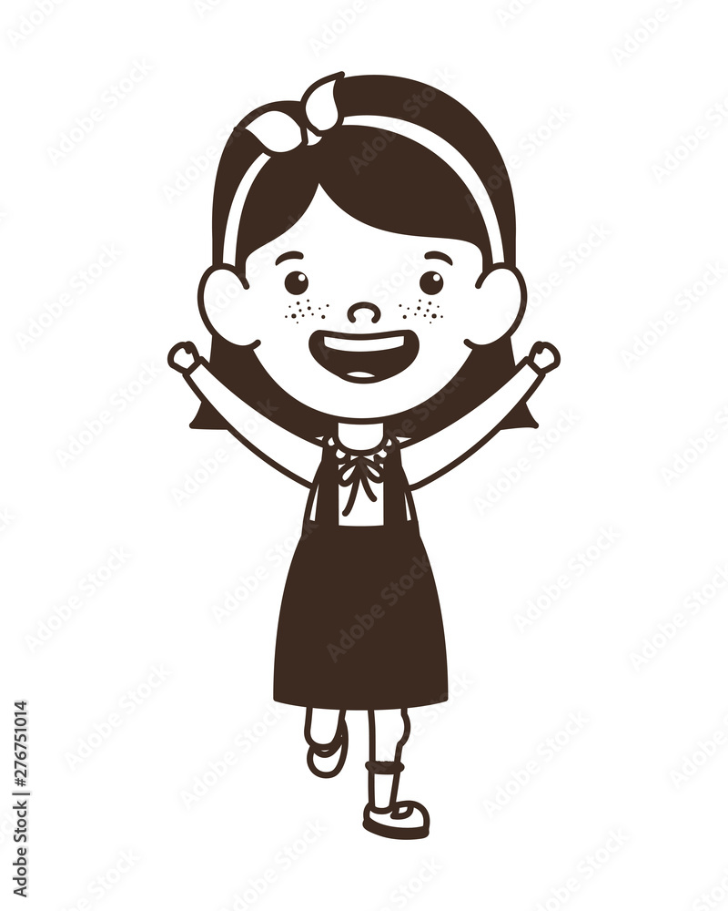 silhouette of student girl standing on white background silhouette of student girl standing on white background