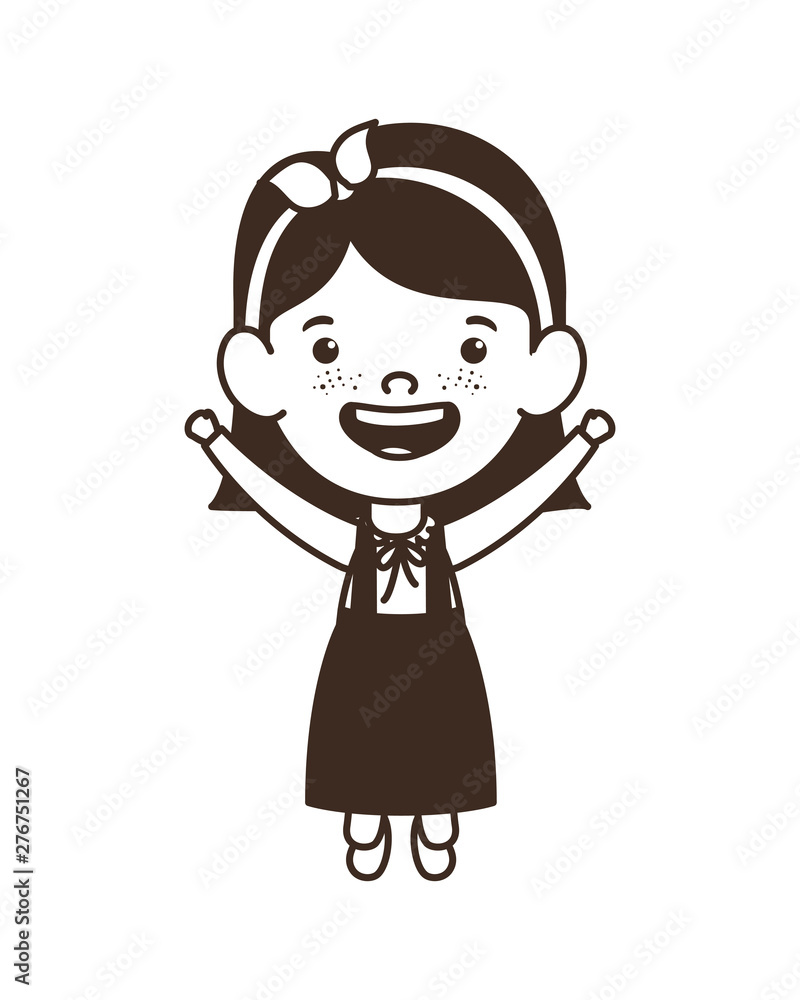 silhouette of student girl standing on white background silhouette of student girl standing on white background