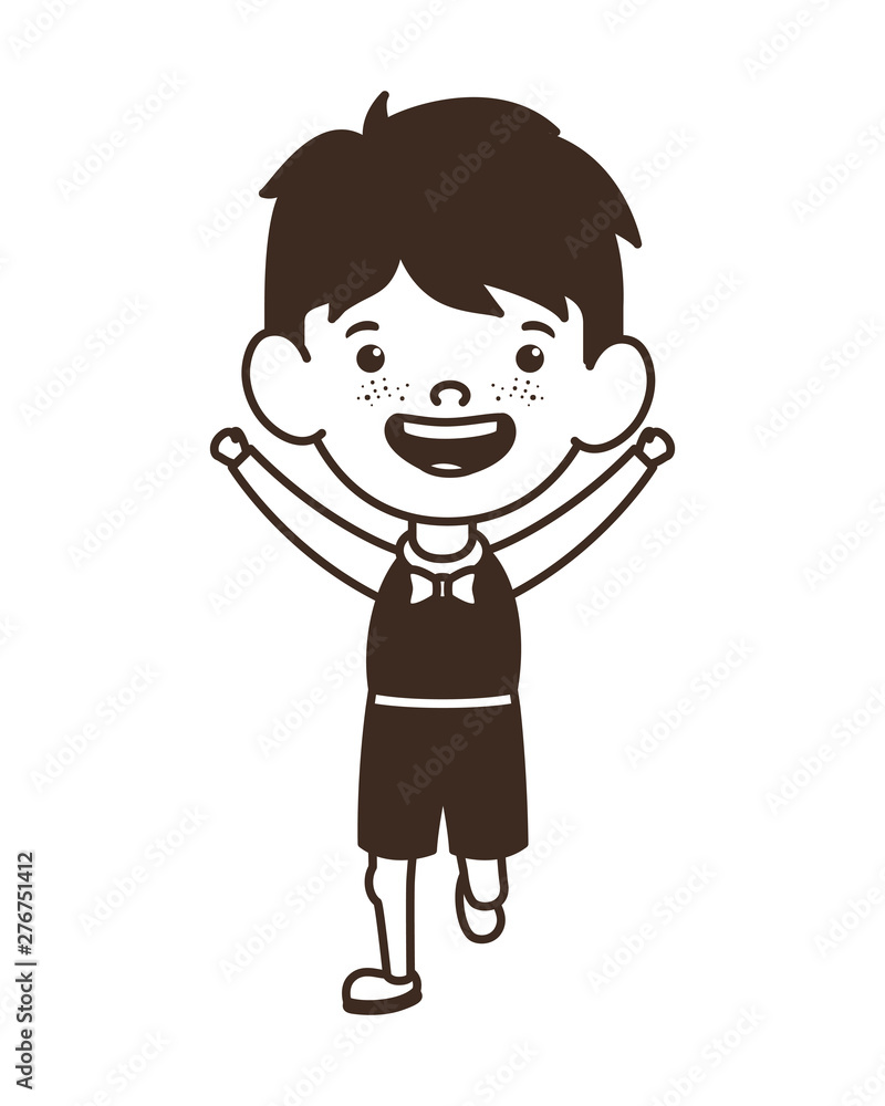 silhouette of student boy standing on white background silhouette of student boy standing on white background