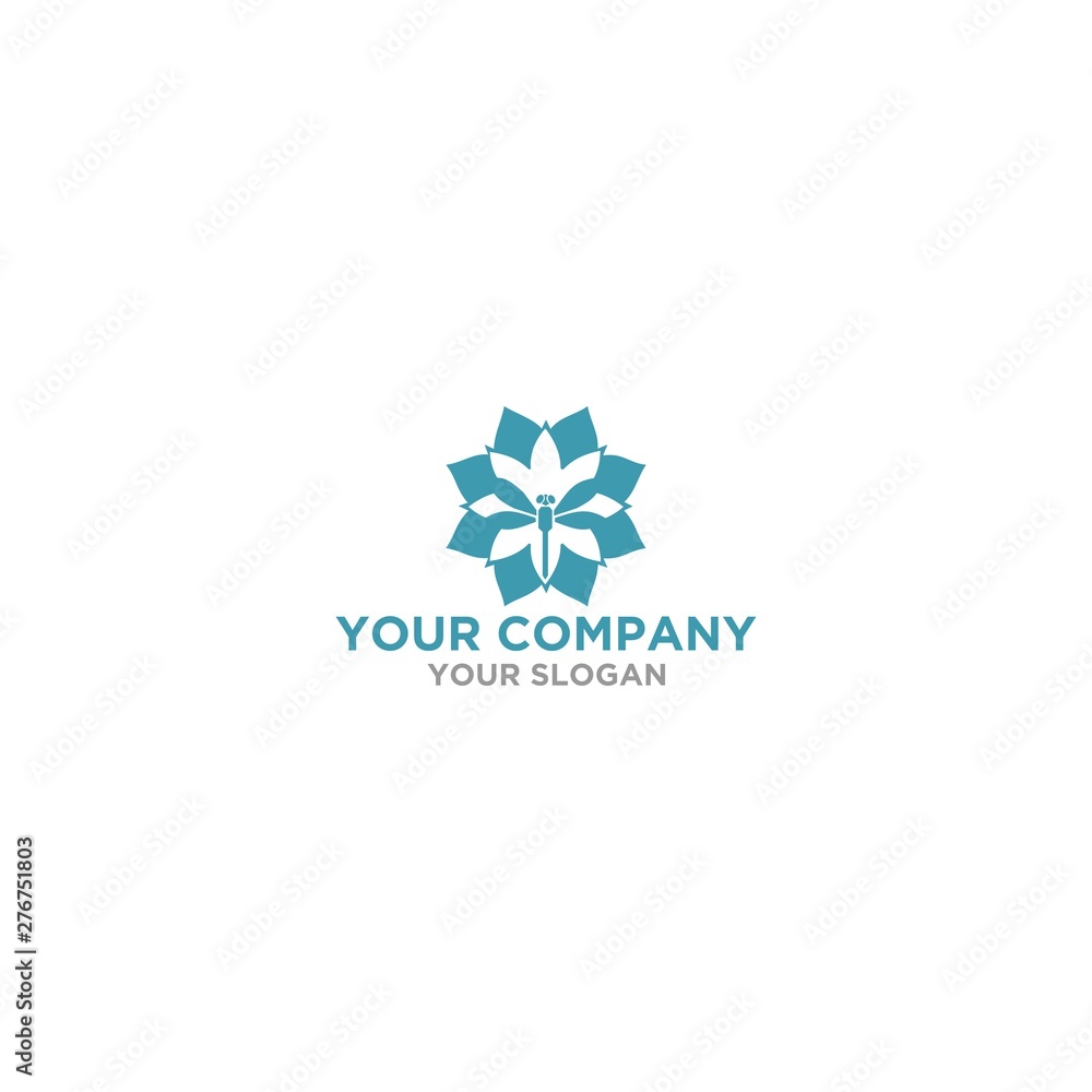 Dragonfly Flower Logo Design Vector Dragonfly Flower Logo Design Vector
