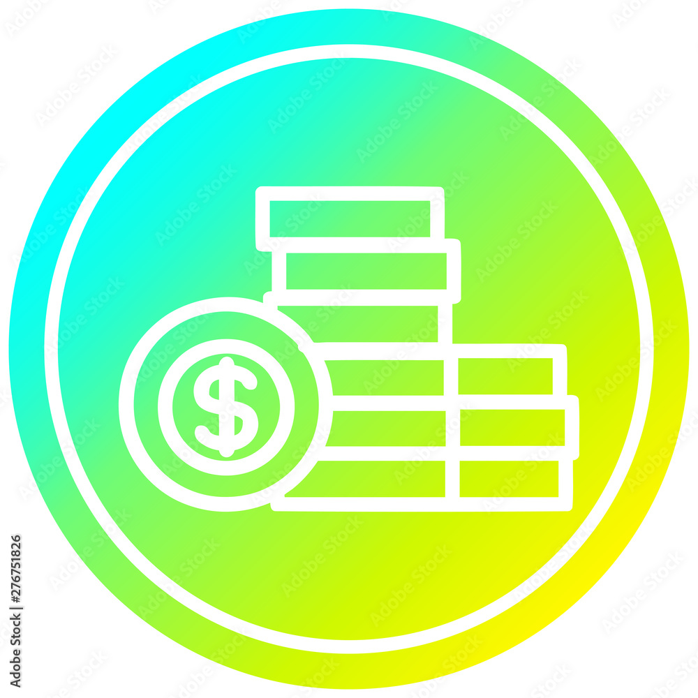 stacked money circular in cold gradient spectrum stacked money circular in cold gradient spectrum