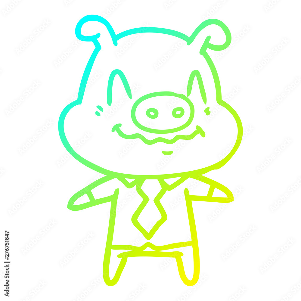 cold gradient line drawing nervous cartoon pig boss cold gradient line drawing nervous cartoon pig boss