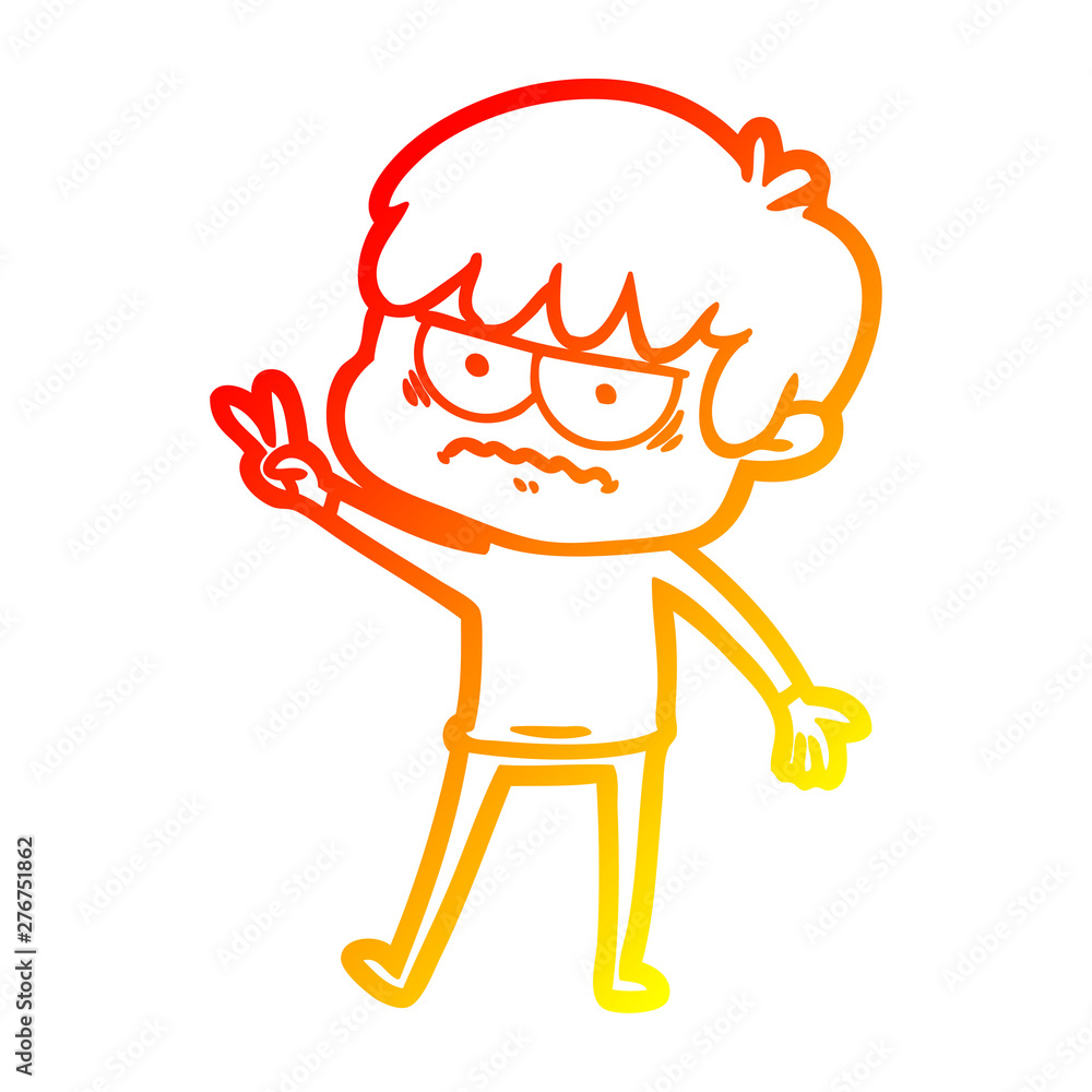 warm gradient line drawing annoyed cartoon boy warm gradient line drawing annoyed cartoon boy