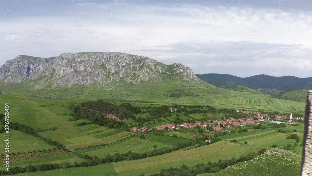 Aerial overview of medieval Transylvanian fortress Aerial overview of medieval Transylvanian fortress