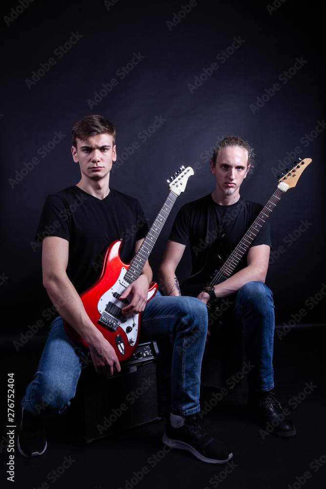 Fototapeta premium Rock band consisting of two young caucasian adults