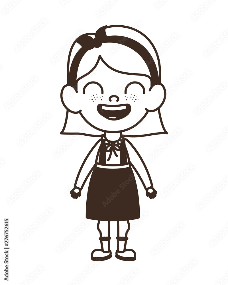 silhouette of student girl standing on white background silhouette of student girl standing on white background