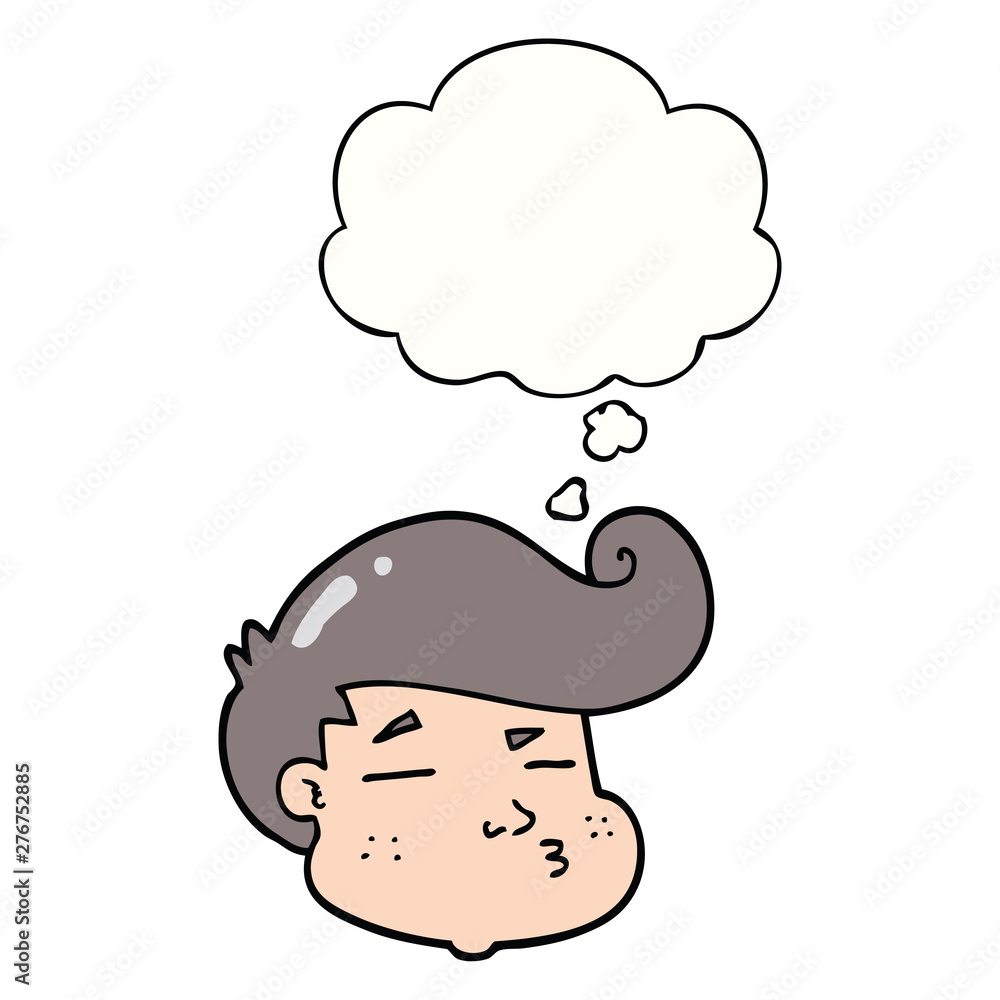 cartoon boy's face and thought bubble cartoon boy's face and thought bubble
