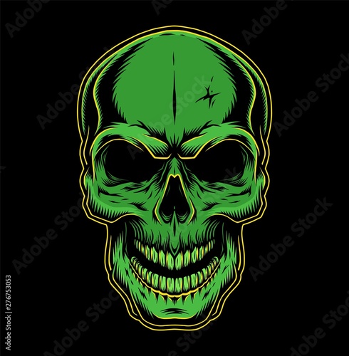 Colorful human skull concept