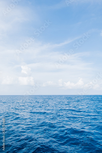 Calm Sea and Blue Sky Background in Maldives